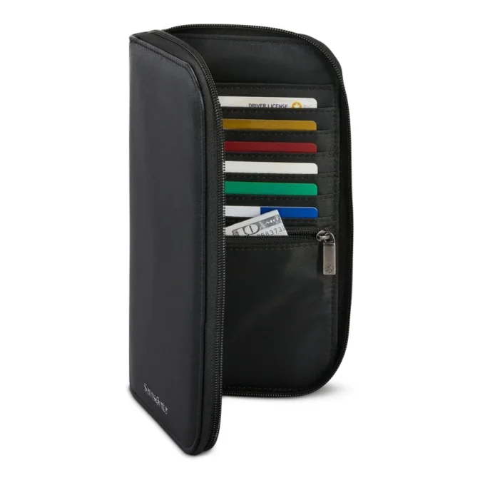 Portefeuille de voyage RFID à fermeture éclair